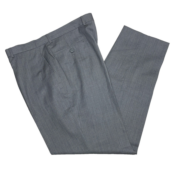 Jos A Bank Travelers Collection Mens 36W x 31.5L Slim Fit Gray Slacks Flat Front - Picture 1 of 8